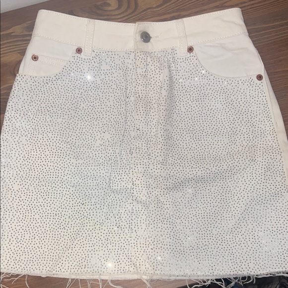 Topshop Dresses & Skirts - White Studded Denim Skirt